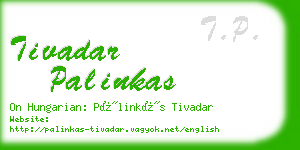 tivadar palinkas business card